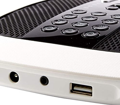 WELLUR - Stereo Sound White Noise and Natural Sound Sleep Machine with Relaxing Spa Music. Dual Build in Speakers & 3.5mm Headphone Jack, with Timer Option and USB 2.1A Port. Adapter Included (White)