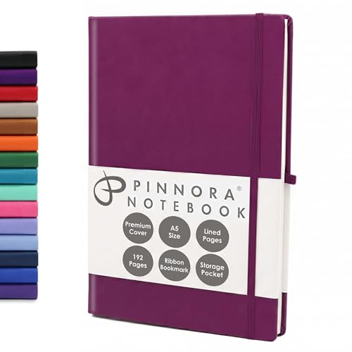 Burgundy 5.95"x8.45" Notebook – Everyday Journal Note Book & Monthly Planner, 192 Pages, Notebooks for Education, Office & Travel, Durable Cover, Smooth Paper, Ideal Lined Note Pad - color: Burgundy