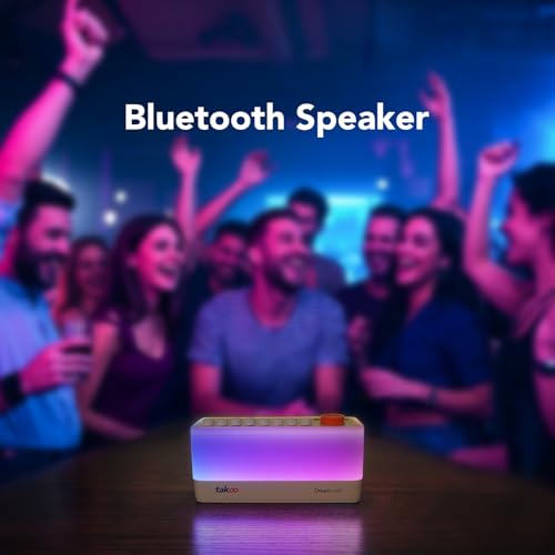 TAKOO 3-in-1 Sleep Sound Machine/Portable Bluetooth Speaker/12 Colors Night Light, Mixable 8 Nature Sounds & White Noise Machine, Sleep Timer for Sleep Aid