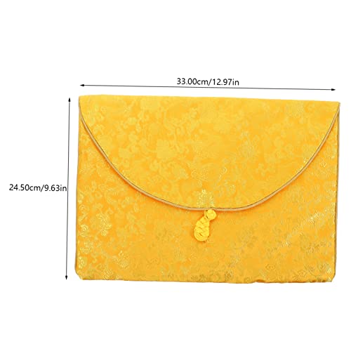Buddhist Scriptures Storage Bag Embroidered Brocade Pouch for Jewelry and Small Accessories Medium Size Drawstring for Home and Travel