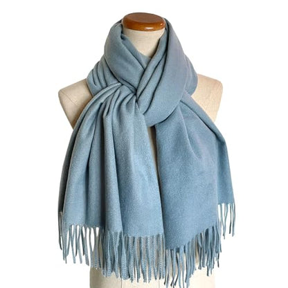 Rodaruus Women's Scarf Solid Color Shawl and Wrap. Super Soft Warm Long Large Scarf Pashmina with Cashmere Feel - color: Pale Blue