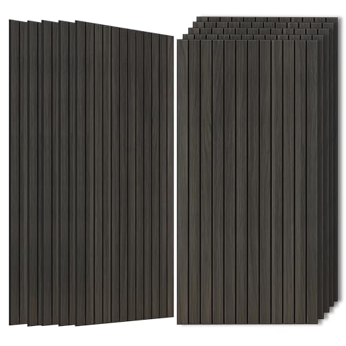 Wood Veneer Sound Panels, 10 Pack 47.2”x23.6” Wall Panels, Decorative Acoustic Panels for Walls, for Office,Home Theater,Studio,Living Room,Rustic Walnut - color: Rustic Walnut, size: 10 PACK