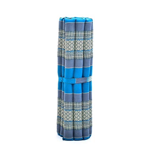 Leewadee Zabuton Seating Cushion – Square Floor Seat for Meditation Exercises, Light Yoga Mat Filled with Kapok - color: Sf22 - Blue