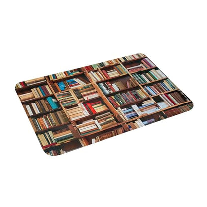Books Printed Flannel Non - Slip Floor Mat 16x24in - Soft Plush Microfiber Rug for Every Indoor Space - color: Books
