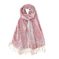 Paisley Pashmina Rave Shawl Scarf-Women's Reversible Ethnic Jacquard Pashmina Wraps for Travel - color: A#. Pink+khika