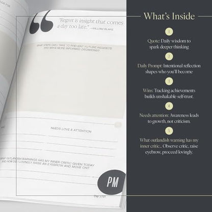 90 Days Goal Mastery Journal – A Guided Goal Planner for Habit Tracking - Goals Journal for Personal Growth, Mindfulness & Transformation with Self Care Prompts, Daily Reflection & Gratitude Practice to Achieve Your Vision - color: Charcoal
