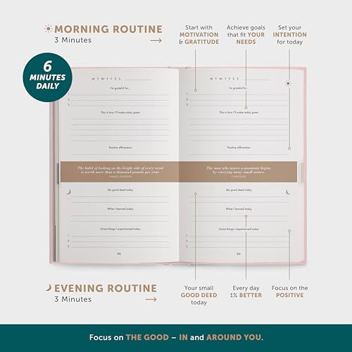6-Minute Diary – 3-Million-User Gratitude Journal for Women & Men with Prompts – Guided Self Care Book Based on Positive Psychology – Daily Manifestation - color: Orchid Pink