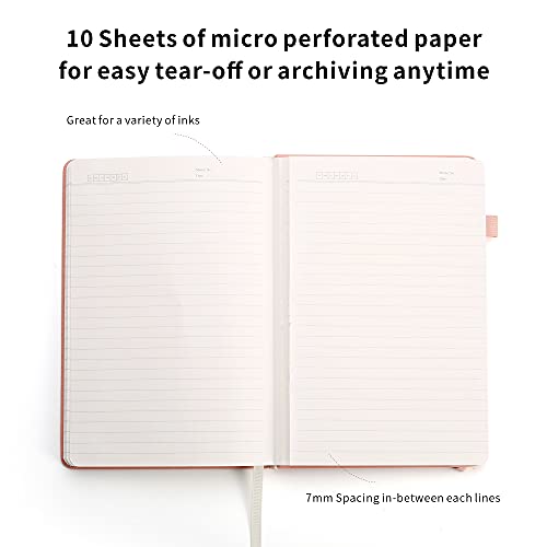 Lined Journal Notebooks with Pen Loop, Hardcover Notebook Journal for Work, 100Gsm Premium Thick Paper with Inner Pocket, Medium 5.7''''x8.4'''', ?Pink, Ruled, 1 Pack - color: Pink