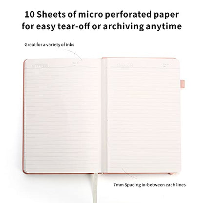 Lined Journal Notebooks with Pen Loop, Hardcover Notebook Journal for Work, 100Gsm Premium Thick Paper with Inner Pocket, Medium 5.7''''x8.4'''', ?Pink, Ruled, 1 Pack - color: Pink