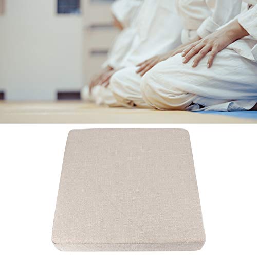 Household Square Floor Cushion for Yoga and Meditation, Removable Washable Meditation Mat Cushion - color: Square linen beige