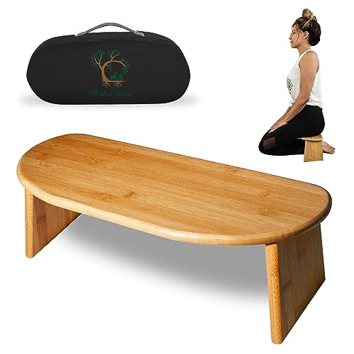 MONK & LLAMA Meditation Bench - color: Black, style: Curved
