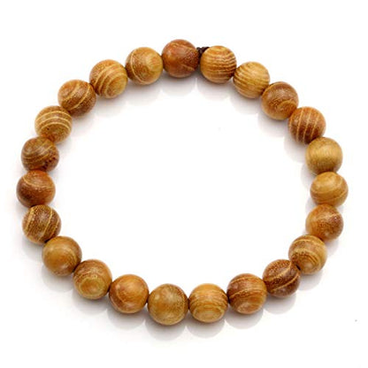 Men Women Wooden Bead Bracelet Natural Wood Yoga Bracelet Bangle - color: G4:1pcs 8mm