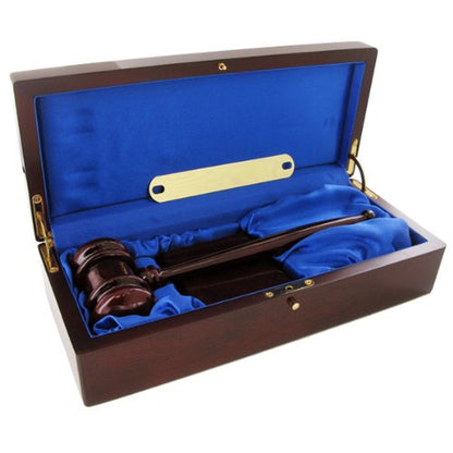 Customizable Deluxe Gavel and Gavel Block Set Boxed, Includes Personalization - style: Personalize