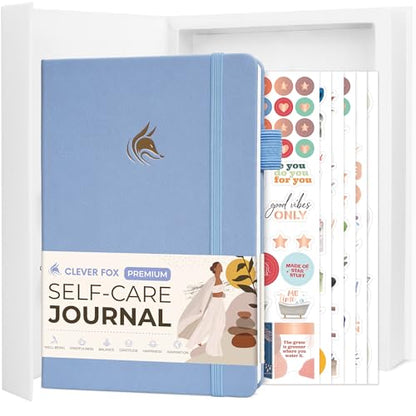 Clever Fox Self-Care Journal Premium – Daily Gratitude & Mental Health Notebook for Women – Reflection & Personal Development Journal (Periwinkle) - color: Periwinkle