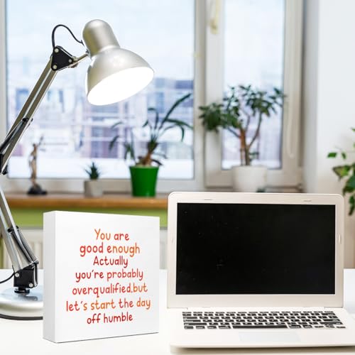WUZYOU Inspirational Wood Box Sign 5x5 Inch - You Are Good Enough Motivational Plaque for Wall & Desk Decor, Perfect Positive Affirmation Gift - style: You are Good