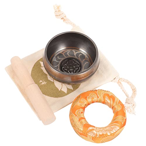 1Set Tibetan Singing Bowl Meditation Set Sound Bowl with Mallet Mat and Bag for Mindfulness Relief and Improved Sleep Quality for Meditation