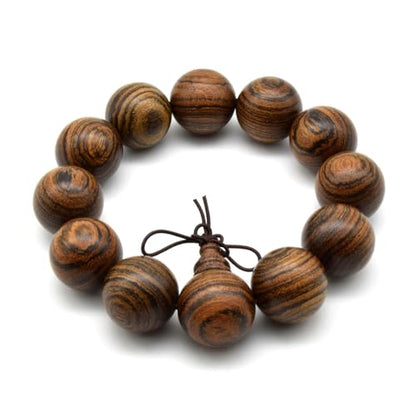 Zen Dear Unisex Natural Tigerwood Mala Beads Buddhist Prayer Bracelet Link Wrist Necklace Chain Beads