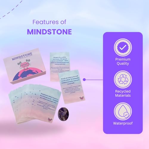 Affirmation Cards for Daily Confidence and Clarity Self Reflection Card Deck with Worry Stone for Morning Ritual & Mindfulness