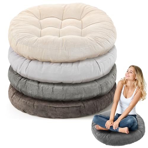 Jerify Floor Pillow Cushions Large Round Square Large Meditation Floor Pillow for Classroom Adult Meditation Picnic Party Seating Learning Daycare School(Round,Graded Grey,4 Pcs) - color: Graded Gray, size: Round