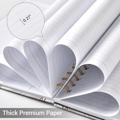 Ruled Journal/Notebook - Lined Journal with Premium Thick Paper, College Notebook/Journal, 8.5" X 6" with Exquisite Inner Pocket, Strong Twin-Wire Binding, Waterproof Hardcover for Office, School - color: Grey