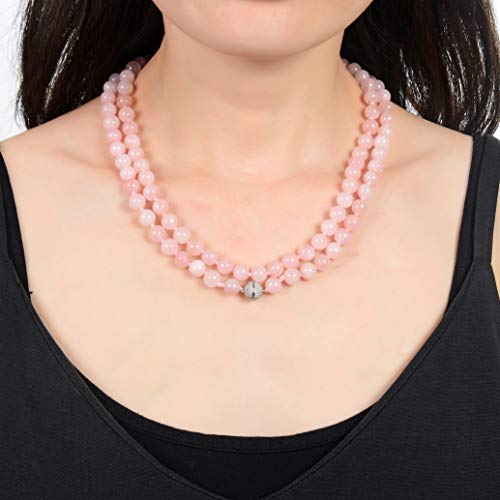 mala Beads Necklace for Women Man, mala Bracelet, Prayer Beads Necklace - color: rose quartz no tassel