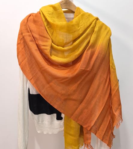 Women's Cotton Scarves Lady Light Soft Fashion Solid Scarf Wrap Shawl - color: 10 # Orange Turmeric