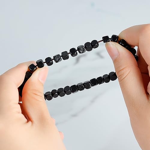 3 Pcs 5mm Wood Beads Bracelet for Men Women Elastic Stretch Mala Prayer Meditation Wristband