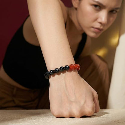 Bivei Protection Bracelet, Strength Crystal Healing Bracelet 8MM - Spiritual Stretch Beaded Jewelry for Women Men Gift - color: Self Confidence