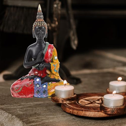 Ipetboom Delicate Buddha Statue Resin Sculpture for Home and Garden Decor Compact Zen Meditation Ornament with Vivid Details Peaceful Inspirational Gift for Family and Friends