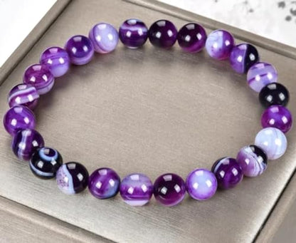 WFJ Black Obsidian Hematite Triple Protection Bracelets Set - Tiger Eye Beaded Natural Stone Bracelet for Men Women Gemstone (10MM) - color: Amethyst Set