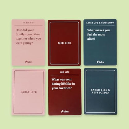 TALES Life Story Interview Kit – Classic Edition (Original Packaging) – Conversation Cards for Families, Parents, Adults – Game Night, Road Trips, Dinner Table, Getting to Know You