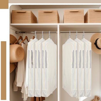 Aliceset 3 Pack Cotton Garment Storage Bag for Hanging Clothes 24 x 32 Inch Breathable Garment Cover Canvas Suit Bags for Closet Storage Short Dresses Suits Gowns - size: 24 x 32 Inch