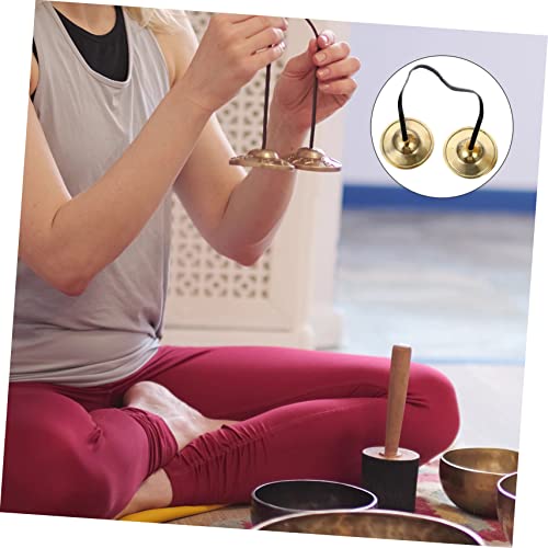Cymbals Bell Meditation Chime for Yoga Buddhism Tibetan Bell Religious Musical Instrument Easy to Carry Harmonic Tones Positive Energy Handcrafted Long-lasting