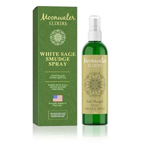 White Sage Smudge Spray for Spiritual Cleansing & Aura Protection, Sage Mist for Cleansing Negative Energy & Protection, Home & Meditation, Clear Quartz Reiki Energized Aromatherapy Room Spray - 4oz - size: 4 Fl Oz (Pack of 1)