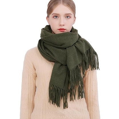 RIIQIICHY Winter Scarfs for Women Pashmina Shawls Wraps for Evening Dresses Large Warm Soft Scarves - color: Green
