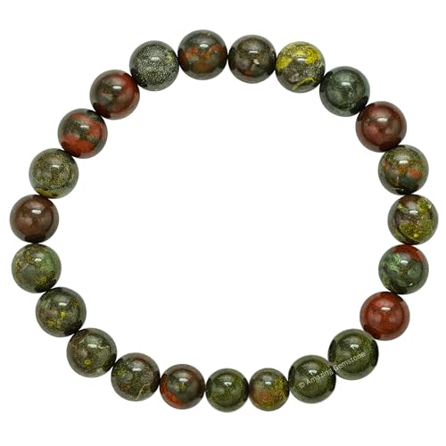 Amazing Gemstone Crystal Bracelet for Women Men's Gifts - Protection Healing Crystal Bracelet - 8mm Gemstone Beaded Stretchable Bracelet Pulseras Para Hombres Mujer Stocking Stuffers Mothers Day Gift (Dragon Bloodstone) - color: Dragon Bloodstone
