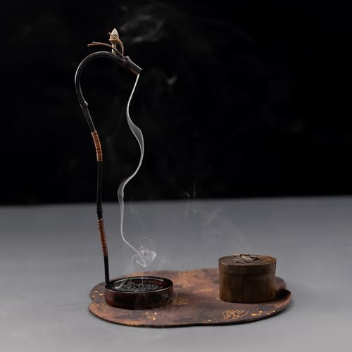 Dragon Mist Ritual Set | Bamboo Dragon Incense Holder with Heritage Lacquer | Thai Wooden Elephant Box, Peridot Stones & Sandalwood Incense | Meditation Décor & Feng Shui Gift for Home - style: Dragon Mist