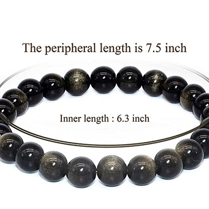 8mm Natural Gemstone Stretch Bracelet, Handmade Unisex Crystal Bracelets for Meditation, Yoga, Spiritual Healing & Positive Energy
