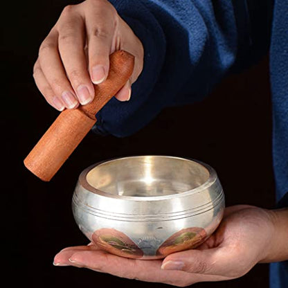 White Copper Buddha Sound Bowl Singing Bowl Copper Bowl Yoga Meditation Singing Bowl for Healing Prayer Relaxaion Healing，White 10cm