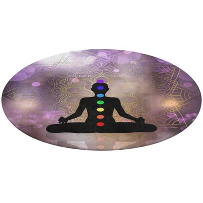 Chakra Silhouette of Female Doing Yoga Ultra Soft Non-Slip Area Rugs Indoor Coral Velvet Floor Mat Short Flannel Carpet for Living Room Bedroom Dining Room