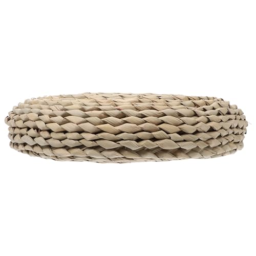 BESPORTBLE Hand-Woven Straw Yoga Meditating Cushion 30x30cm Cotton Filled Tatami Floor Pad for Home Meditation and Yoga Practice
