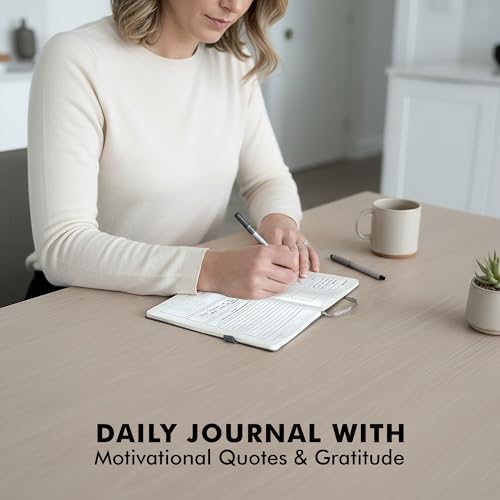 Journal for Men & Women – Premium Vegan Leather 184 Pages Guided Journal with Daily Prompts for Graditude, Mental Wellness, Reflection, Goal-Setting, Mindfulness, and Motivation for Growth