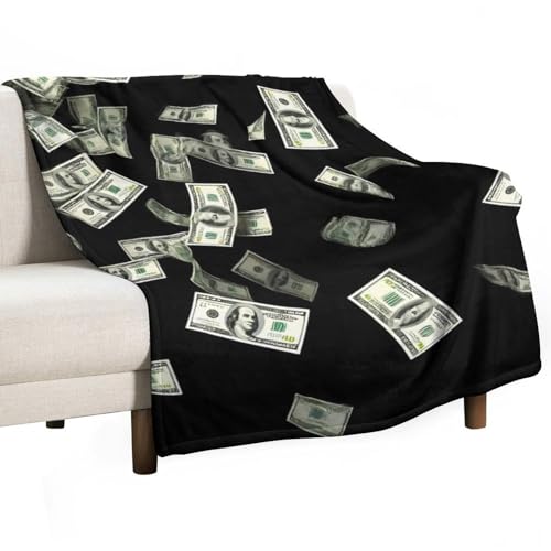 Fashion Flannel Blanket Thick Chair Bedspreads Cover for Men and Women Falling Money American Bill Dollars - color: Color301, size: 30"x40"