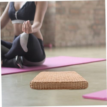 Cabilock Woven Floor Cushion Handmade Straw Meditation Pillow for Living Bedroom Yoga and Comfortable Floor Seat Mat Present for Home Decor