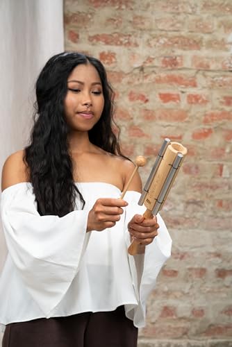 Three Tone Energy Chime with Long Resonance For Calming Meditation, ASMR, Sound Healing, and Yoga — Includes Mallet - style: Diminished triad: G#6, B6, D7