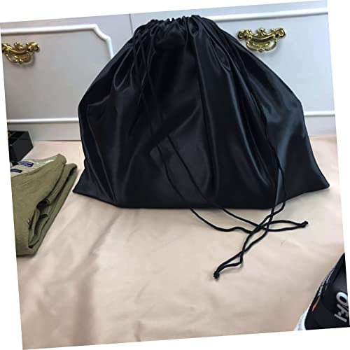 2pcs Durable Drawstring Storage Bags for Household Organization Lightweight Dustproof Cloth Finishing Bags Black Satin for Travel and Home Use
