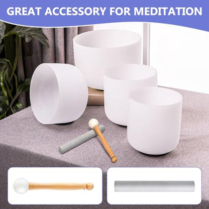 2 Pieces Singing Bowl Mallet Set， Suede Striker Solid and Hollow Sound Bowl Stick, Crystal Sound Bowl Rubber Mallet with Wood Handle for Playing Singing Bowl - size: mallet