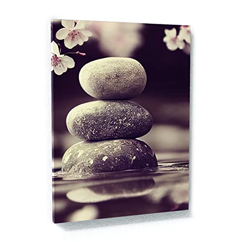 Sense Canvas Zen Stones Meditation 12 Canvas Art - Home Decor Wall Art Print Poster Painting Large 30x40 / 0.75" - color: Zen Stones Meditation 12, size: Large 30x40" / 0.75"