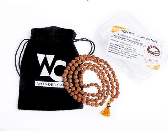 Wonder Care Authentic Rudraksha Mala | 5face Genuine Himalayan Rudraksha bracelet | Rudraksha Bead| Beaded Bracelets for Men | Pendant Necklace with Bead Bracelets - color: 6mm + 2pc Rudra 7 Chakra Bracelet
