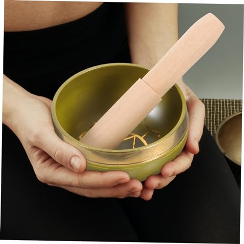 Copper Chime Singing Bowl Metal Meditation Bowl Stick Tibetan for Yoga Mindfulness and Stress Relief